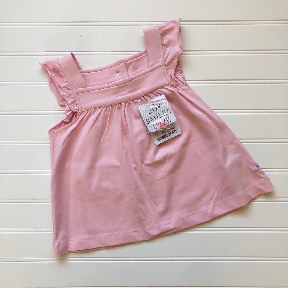 NWT girls pink ruffle tank top